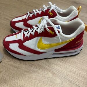 Nike White and Red Sneakers with Yellow Accents